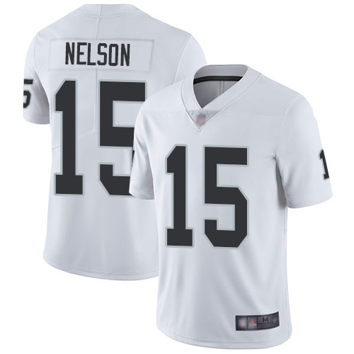 Men Oakland Raiders Limited White J J Nelson Road Jersey NFL Football 15 Vapor Untouchable Jersey